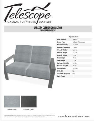 Larssen Cushion Love Seat Graphite