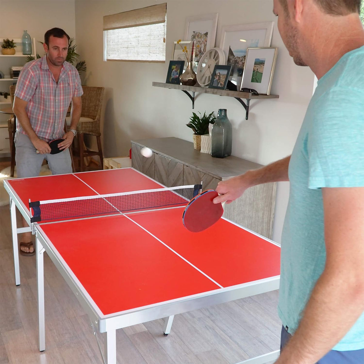 GoSports MidSize Indoor/Outdoor Table Tennis Game Set - Red