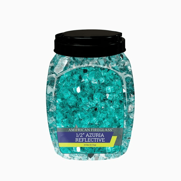 American Fire Glass 1/2" Azuria Reflective Fire Glass