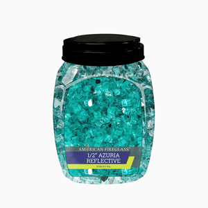 American Fire Glass 1/2" Azuria Reflective Fire Glass