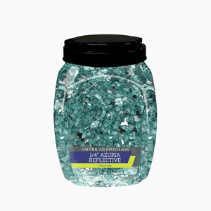 American Fire Glass 1/4" Azuria Reflective Fire Glass