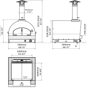 Fontana Pizza Oven The Margherita Home Gas Pizza Oven - Rosso