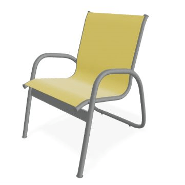 Telescope Casual Graphite PC & Yellow Sling Gardenella Sling Stacking Arm Chair