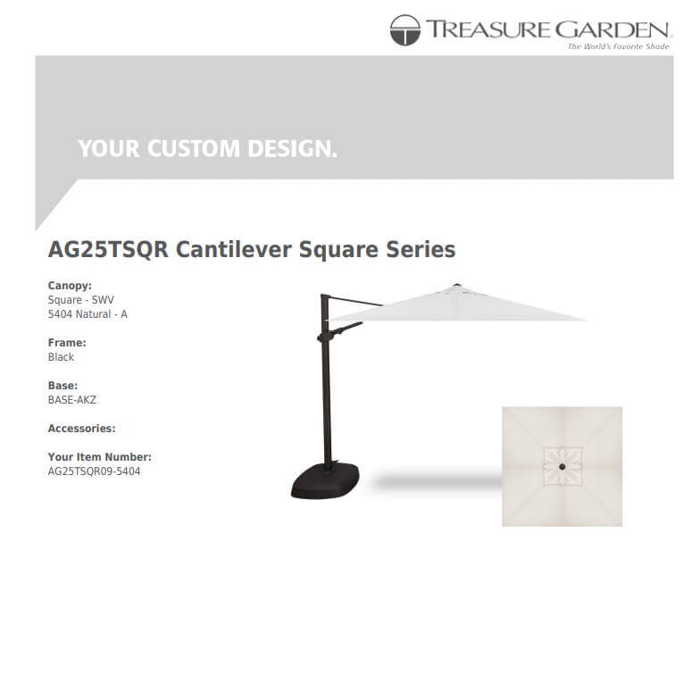 Treasure Garden Umbrellas Canvas Natural Treasure Garden AG25 Cantilever 11.5' Octagon