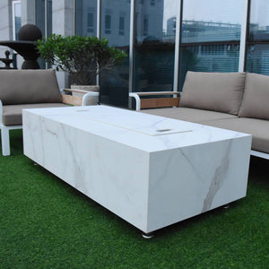 Nexusmart Heaters & Fire Tables Elementi - Carrara Porcelain Fire Table - NG