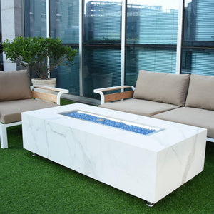 Nexusmart Heaters & Fire Tables Elementi - Carrara Porcelain Fire Table - NG