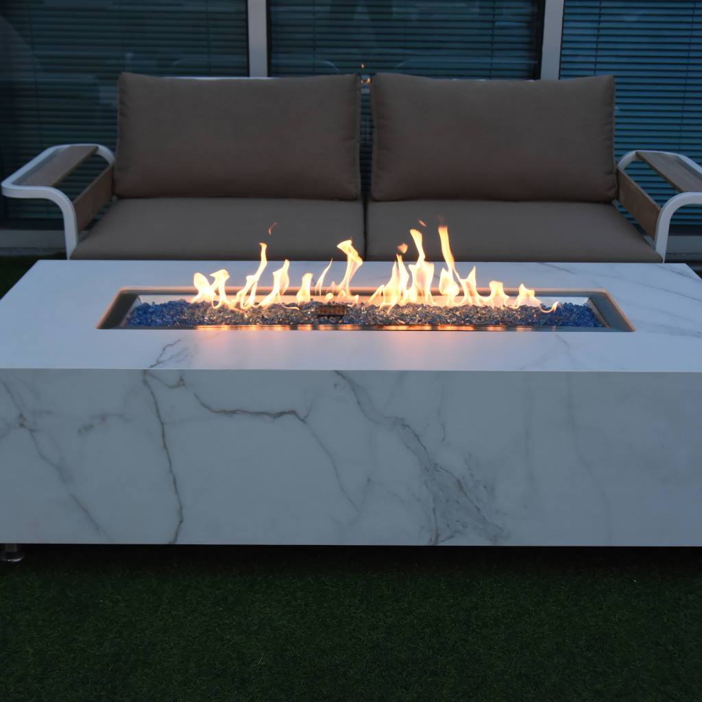 Nexusmart Heaters & Fire Tables Elementi - Carrara Porcelain Fire Table - NG