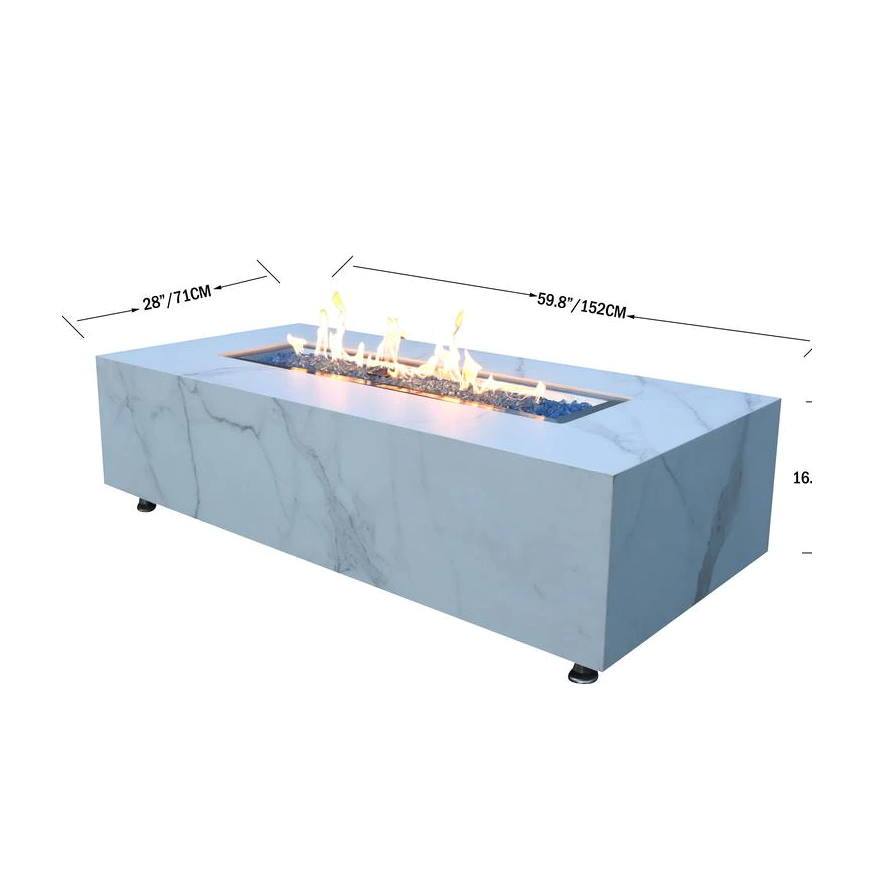 Nexusmart Heaters & Fire Tables Elementi - Carrara Porcelain Fire Table - NG